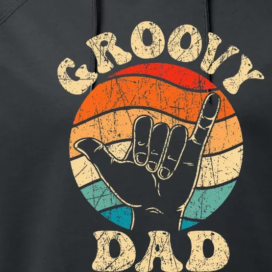 Groovy Dad 70s Aesthetic Nostalgia 1970S Performance Fleece Hoodie