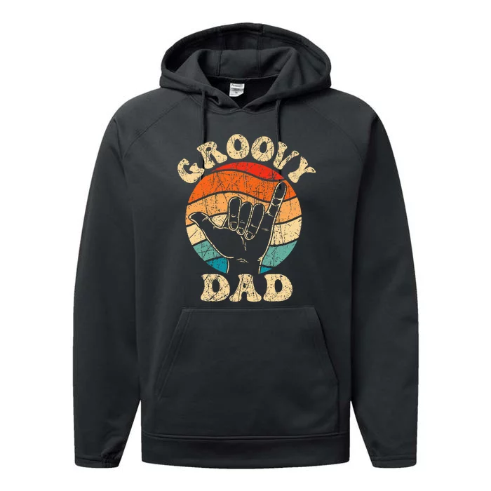 Groovy Dad 70s Aesthetic Nostalgia 1970S Performance Fleece Hoodie