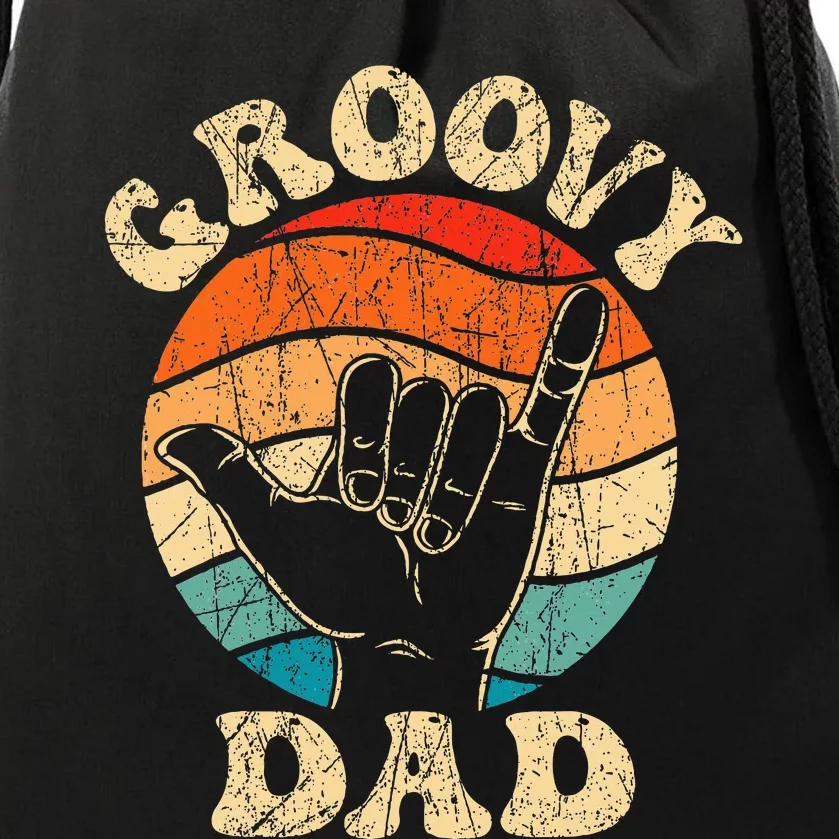 Groovy Dad 70s Aesthetic Nostalgia 1970S Drawstring Bag