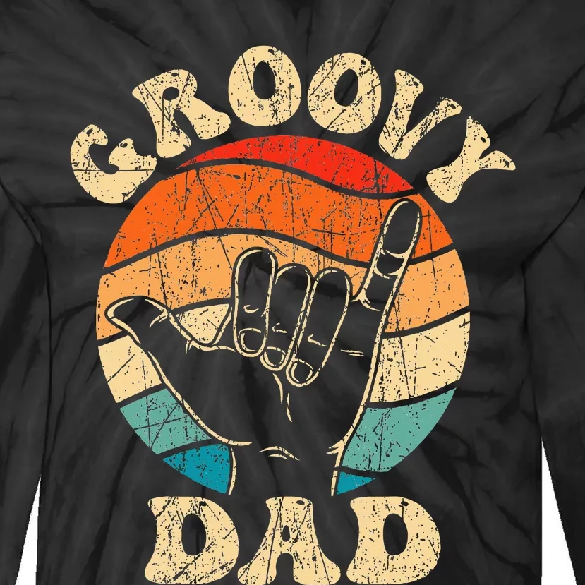 Groovy Dad 70s Aesthetic Nostalgia 1970S Tie-Dye Long Sleeve Shirt