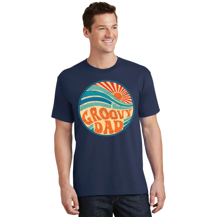 Groovy Dad 70s Aesthetic Nostalgia 1970's Hippie Dad Retro T-Shirt