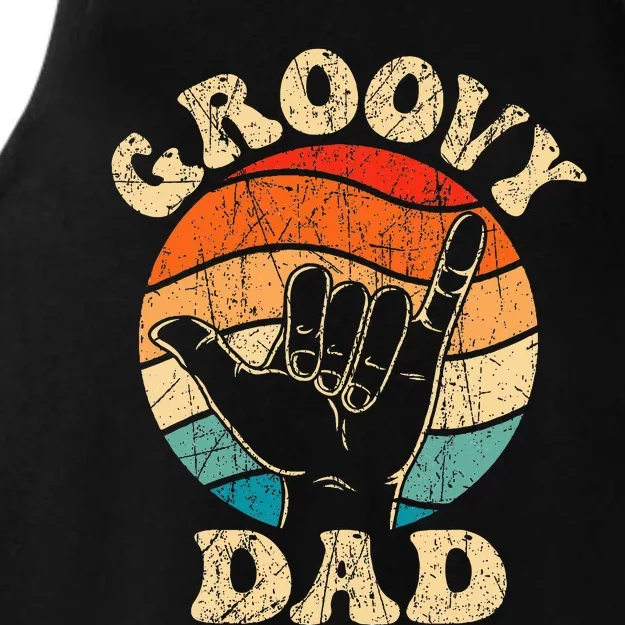 Groovy Dad 70s Aesthetic Nostalgia 1970s Retro Ladies Tri-Blend Wicking Tank