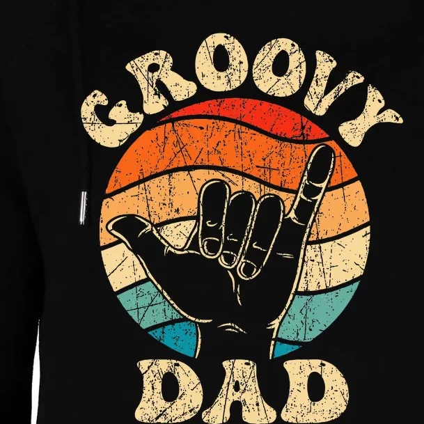 Groovy Dad 70s Aesthetic Nostalgia 1970s Retro Womens Funnel Neck Pullover Hood