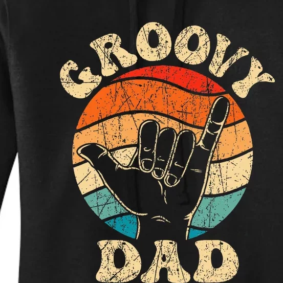 Groovy Dad 70s Aesthetic Nostalgia 1970s Retro Women's Pullover Hoodie