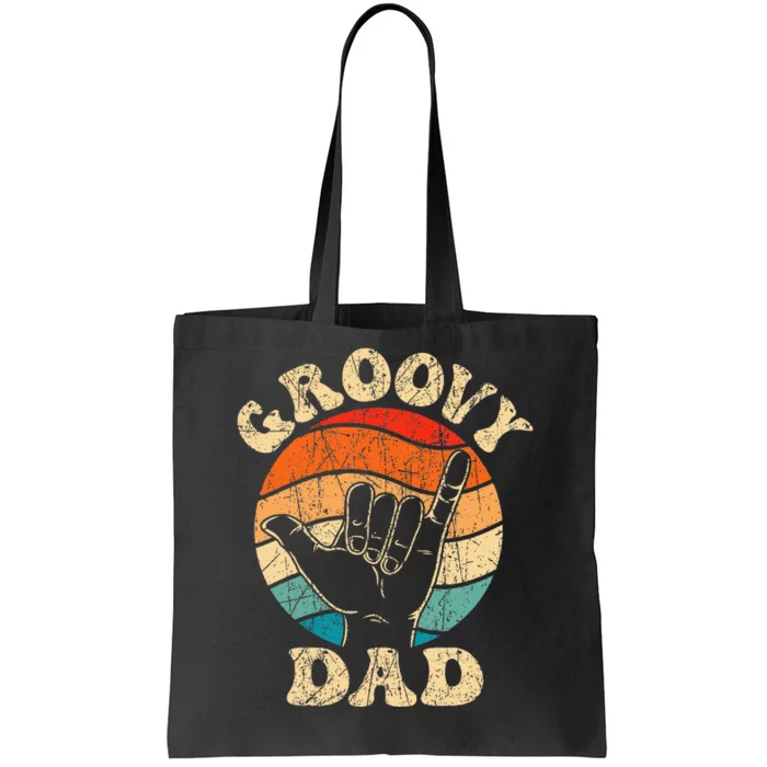 Groovy Dad 70s Aesthetic Nostalgia 1970s Retro Tote Bag