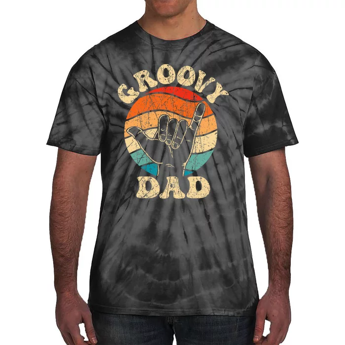 Groovy Dad 70s Aesthetic Nostalgia 1970s Retro Tie-Dye T-Shirt