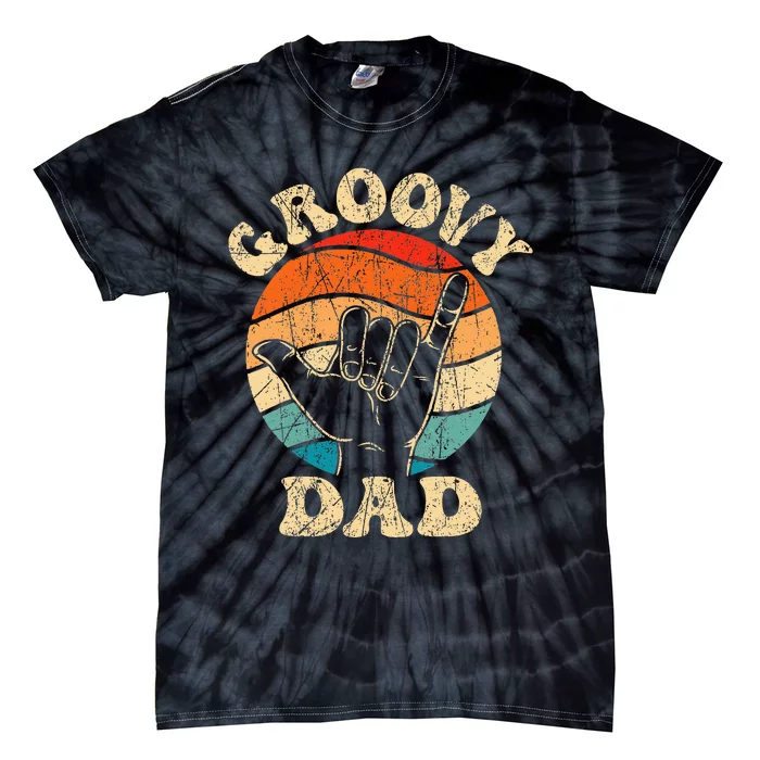 Groovy Dad 70s Aesthetic Nostalgia 1970s Retro Tie-Dye T-Shirt