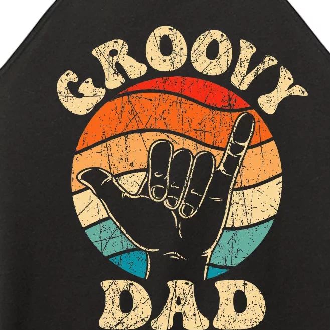 Groovy Dad 70s Aesthetic Nostalgia 1970s Retro Women’s Perfect Tri Rocker Tank