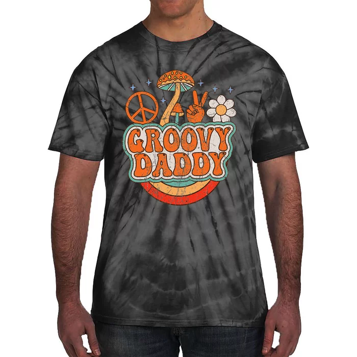 Groovy Daddy 70s Aesthetic Nostalgia 1970's Hippie Dad Retro Tie-Dye T-Shirt