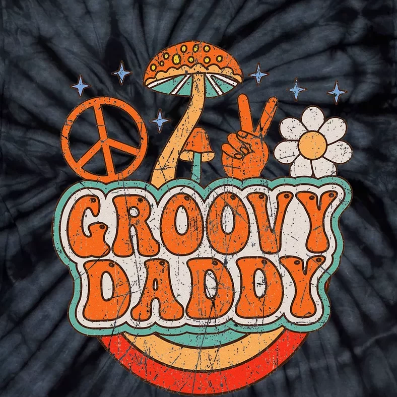 Groovy Daddy 70s Aesthetic Nostalgia 1970's Hippie Dad Retro Tie-Dye T-Shirt