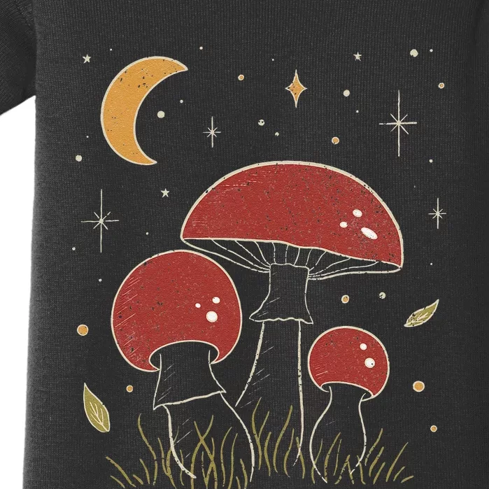 Goblincore Dark Academia Aesthetic Cottagecore Mushroom Baby Bodysuit