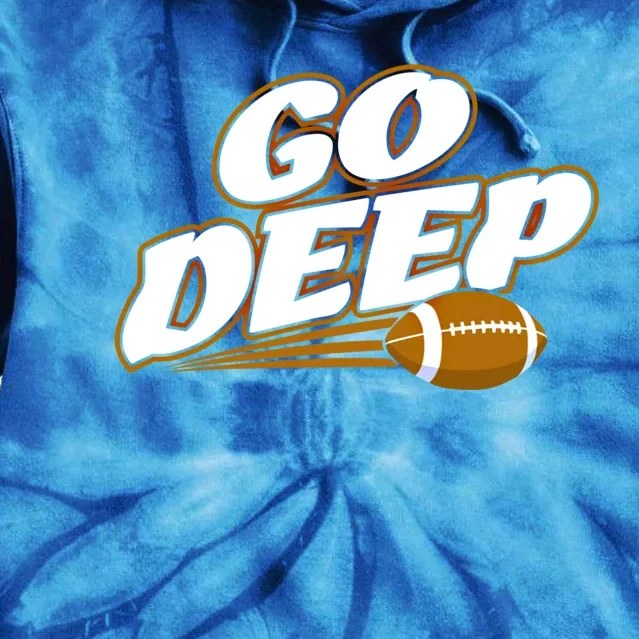 Go Deep American Football Sports Slang Receiver Pass Meaningful Gift Tie Dye Hoodie