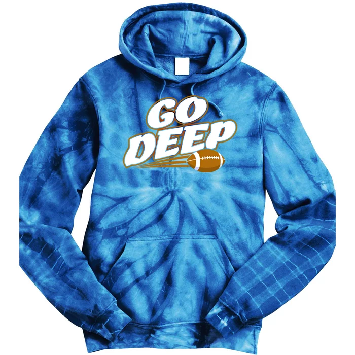 Go Deep American Football Sports Slang Receiver Pass Meaningful Gift Tie Dye Hoodie