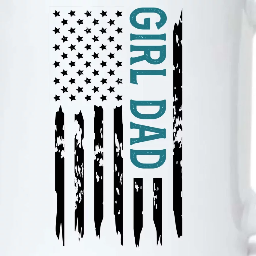 Girl Dad American Flag Black Color Changing Mug