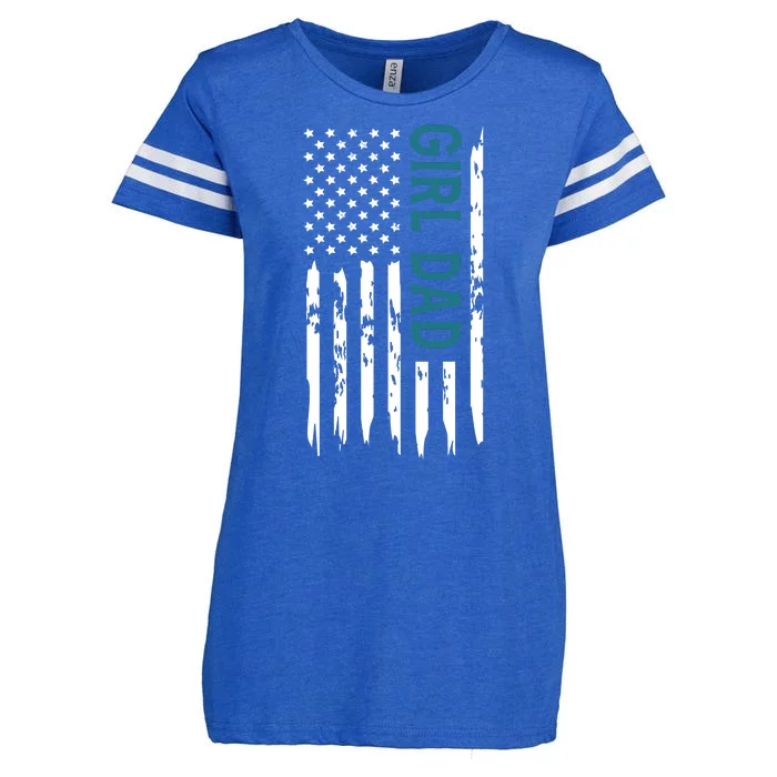 Girl Dad American Flag Enza Ladies Jersey Football T-Shirt