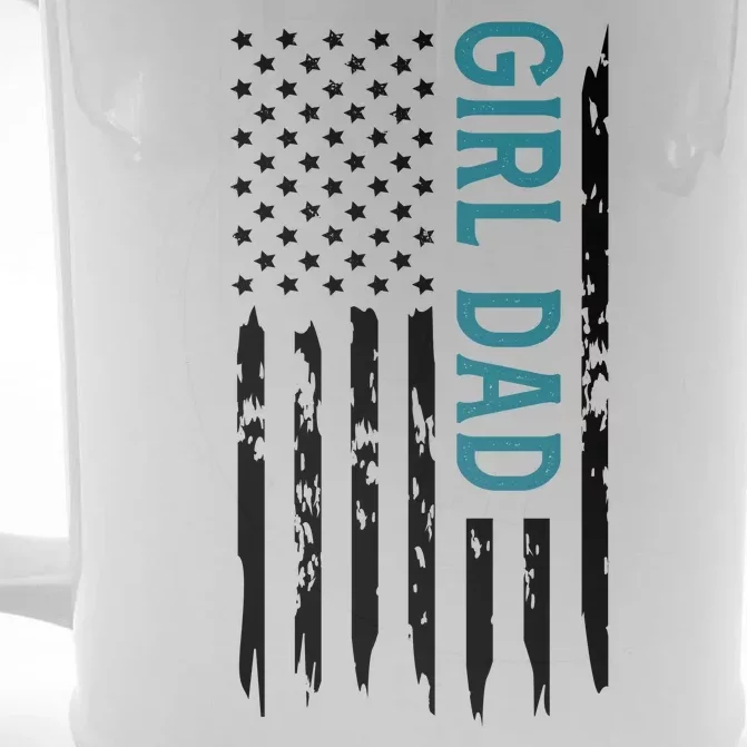 Girl Dad American Flag Front & Back Beer Stein