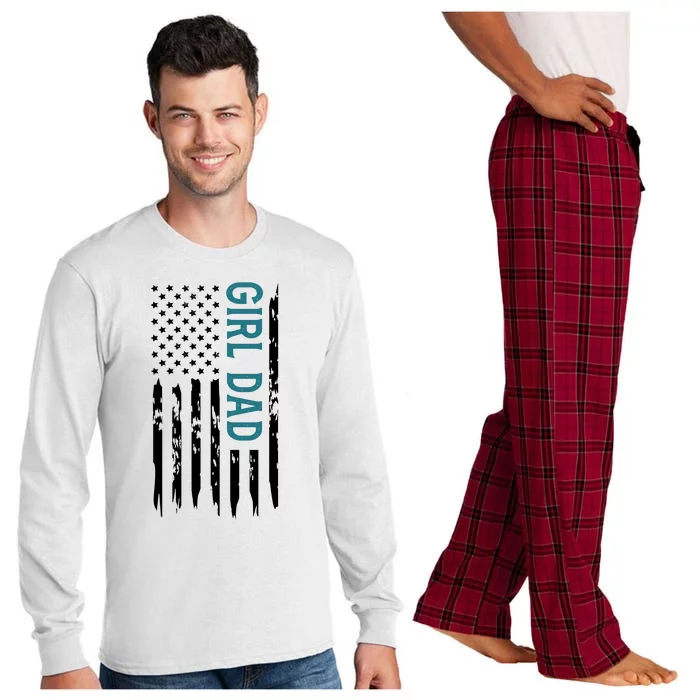 Girl Dad American Flag Long Sleeve Pajama Set