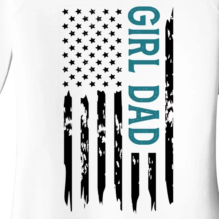 Girl Dad American Flag Women's Perfect Tri Tunic Long Sleeve Shirt