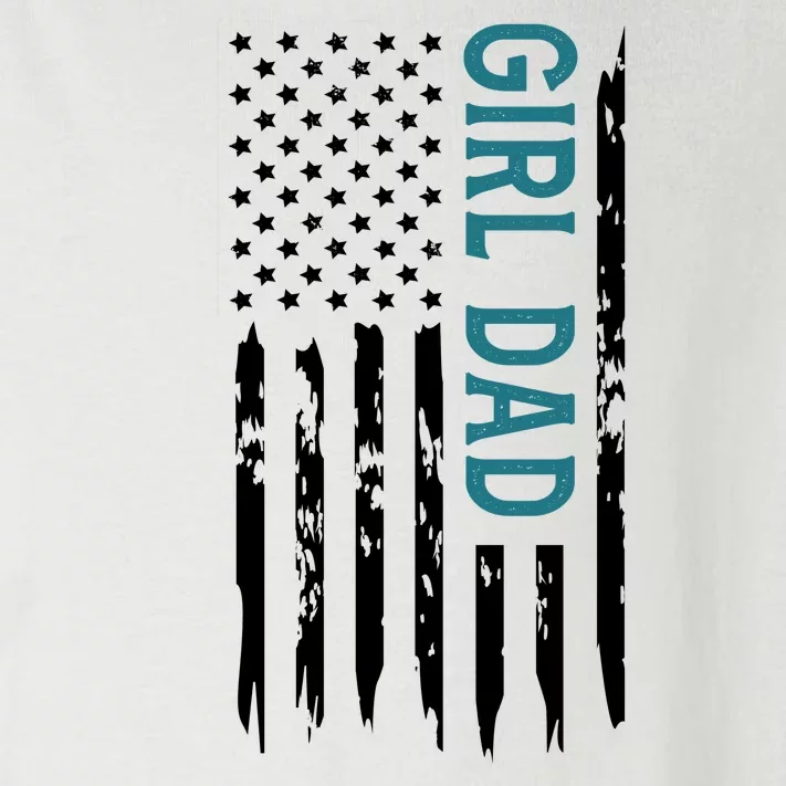 Girl Dad American Flag Toddler Long Sleeve Shirt