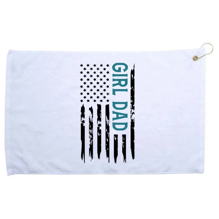 Girl Dad American Flag Grommeted Golf Towel