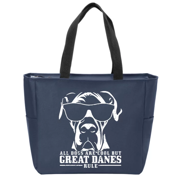 Great Dane All Dogs Are Cool Great Danes Rule Funny Zip Tote Bag