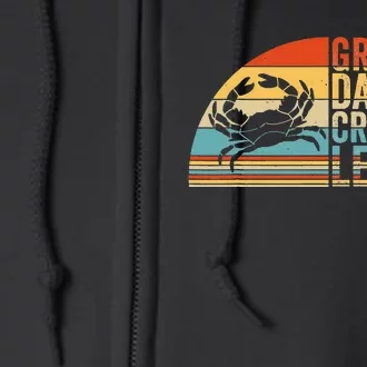 Grandpa Dad And Crabbing Legend Crab Fishing Crab Hunter Full Zip Hoodie