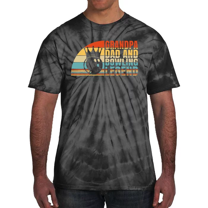 Grandpa Dad And Bowling Legend Bowling Grandpa Tie-Dye T-Shirt