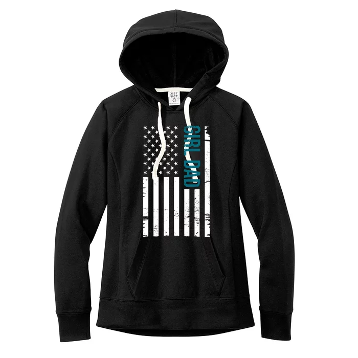 Girl Dad American Flag Women's Fleece Hoodie