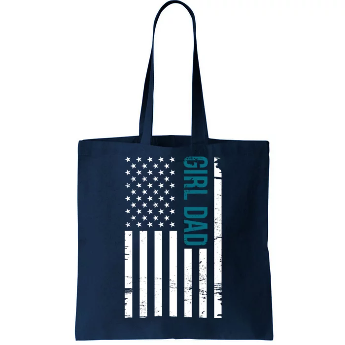 Girl Dad American Flag Tote Bag