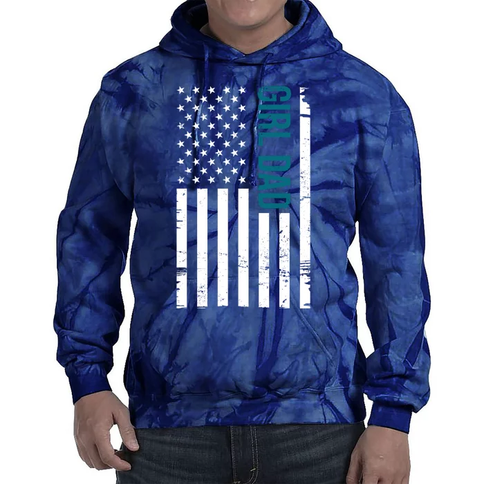 Girl Dad American Flag Tie Dye Hoodie