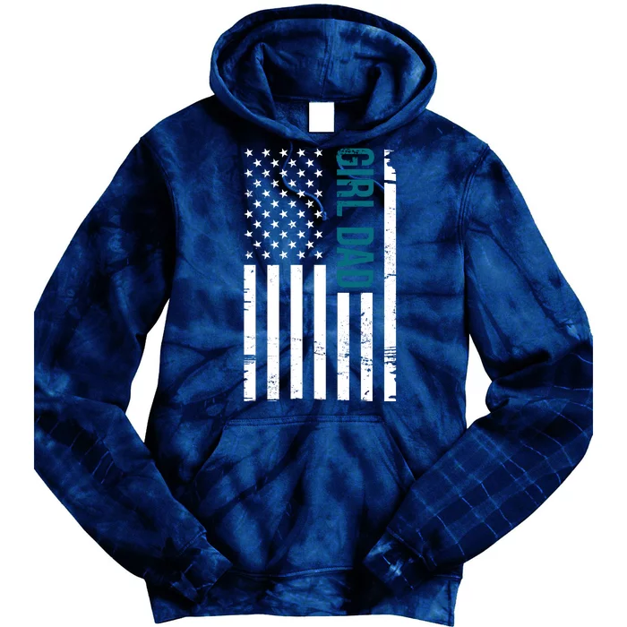 Girl Dad American Flag Tie Dye Hoodie