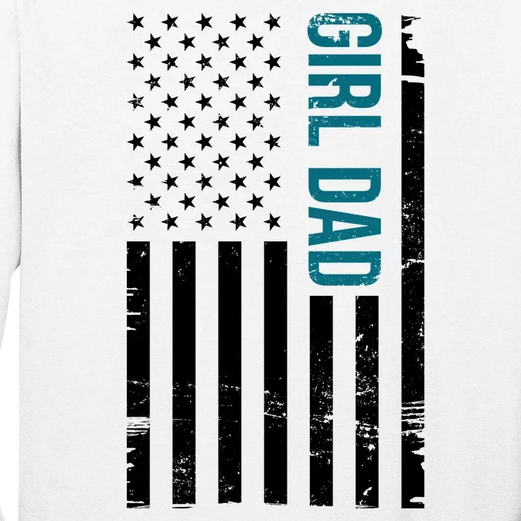 Girl Dad American Flag Long Sleeve Shirt