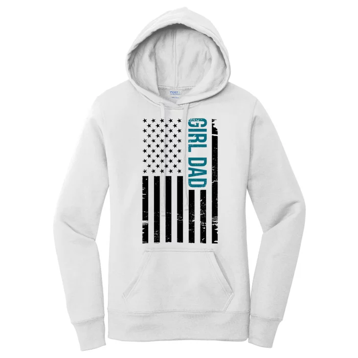 Girl Dad American Flag Women's Pullover Hoodie