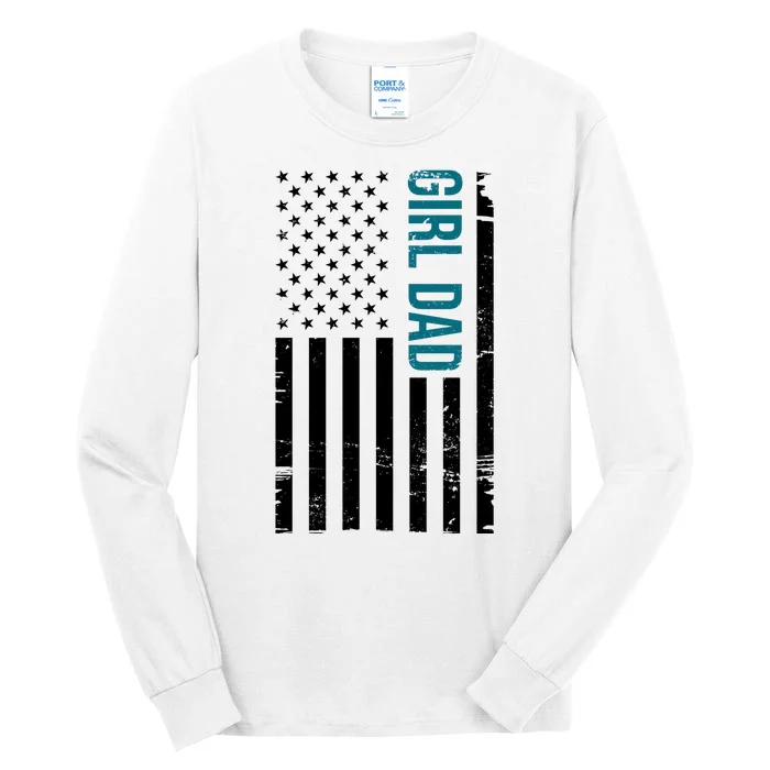 Girl Dad American Flag Tall Long Sleeve T-Shirt