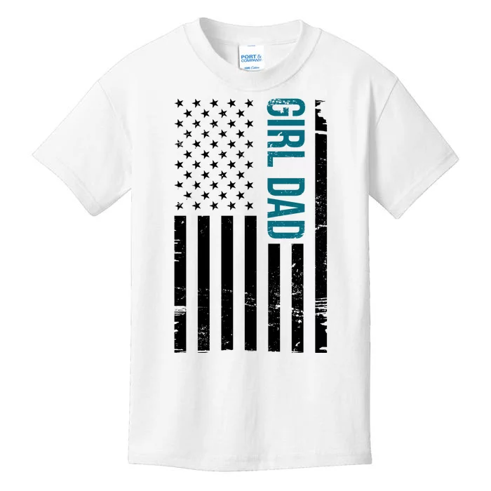 Girl Dad American Flag Kids T-Shirt