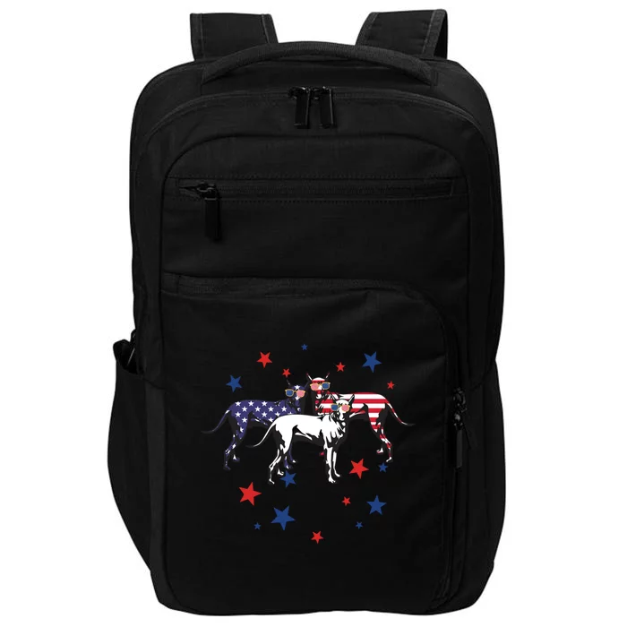 Great Dane American Flag 4Th Of July Gift Impact Tech Backpack