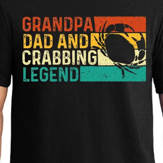 Grandpa Dad And Crabbing Legend FatherS Day Crabber Crabs Pajama Set