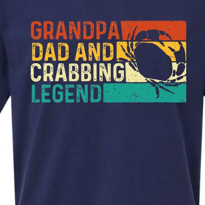 Grandpa Dad And Crabbing Legend FatherS Day Crabber Crabs Sueded Cloud Jersey T-Shirt