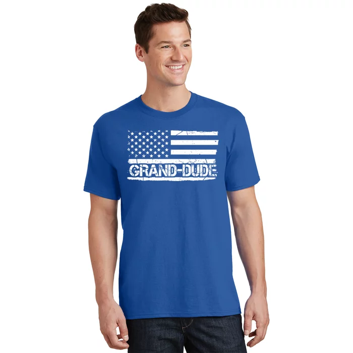 Grand Dude American Flag Fathers Day Grandpa Gift Great Gift T-Shirt