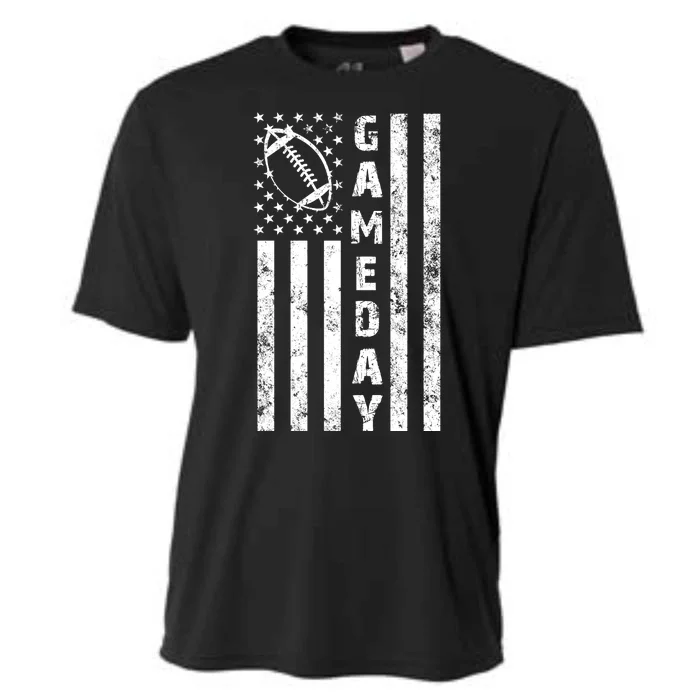 Game Day American Flag Football Lover Cooling Performance Crew T-Shirt