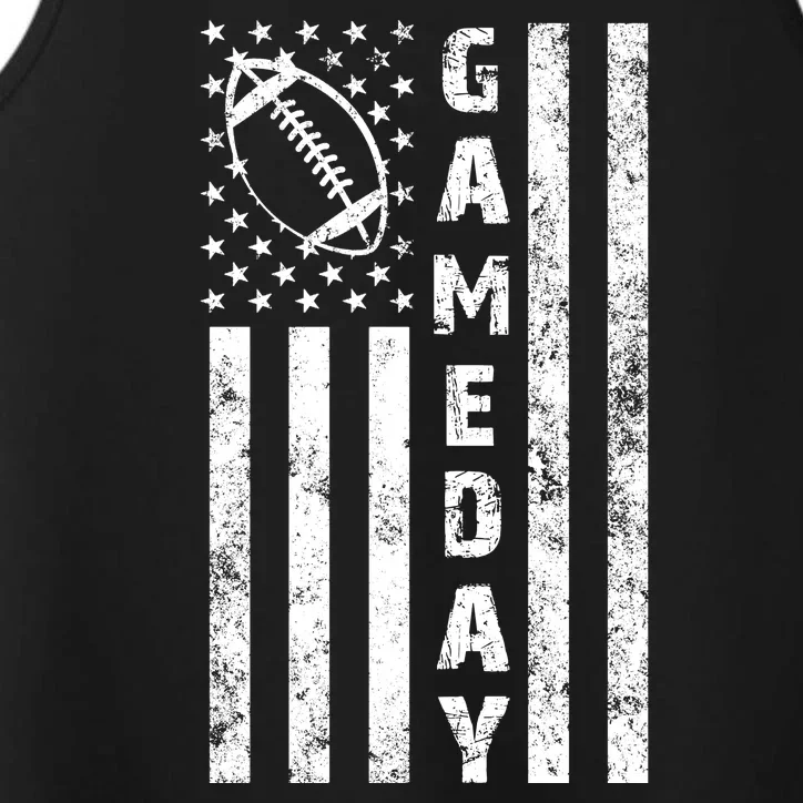 Game Day American Flag Football Lover Performance Tank