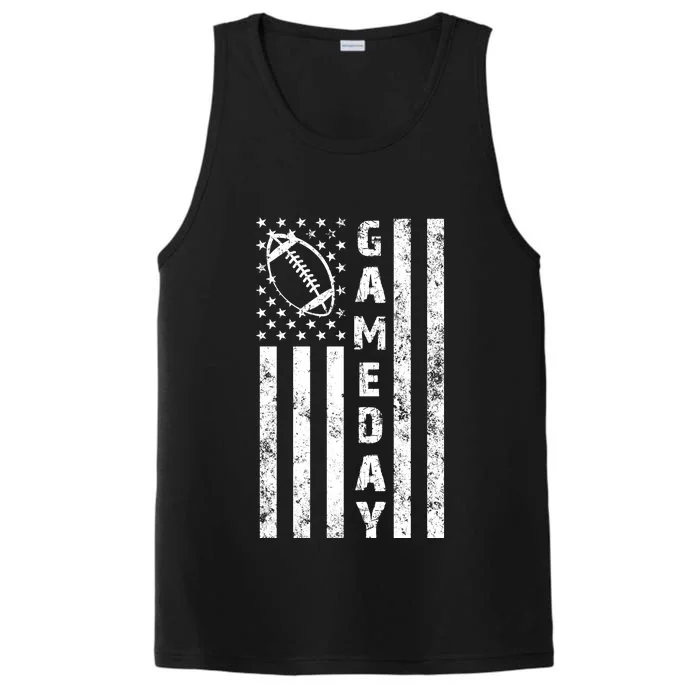 Game Day American Flag Football Lover Performance Tank