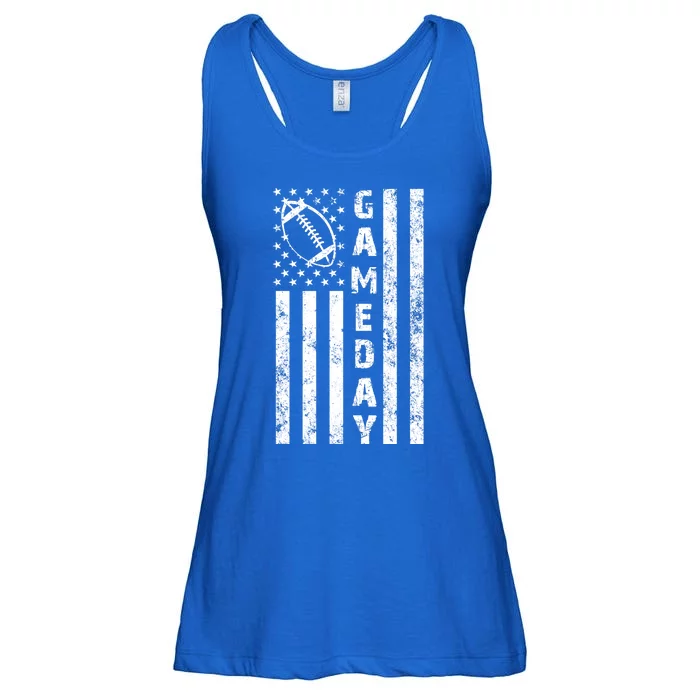 Game Day American Flag Football Lover Ladies Essential Flowy Tank