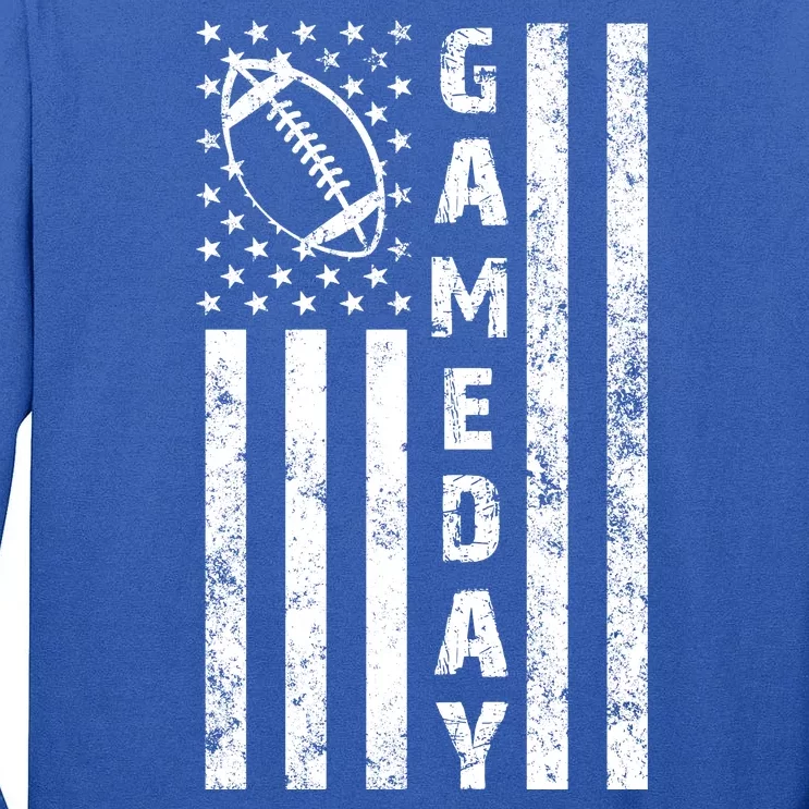 Game Day American Flag Football Lover Tall Long Sleeve T-Shirt