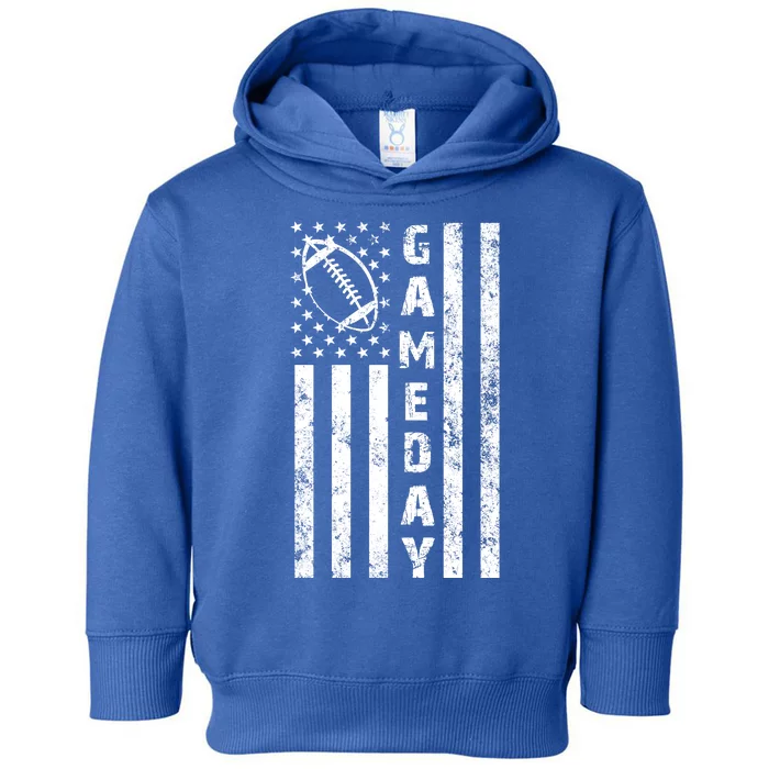 Game Day American Flag Football Lover Toddler Hoodie