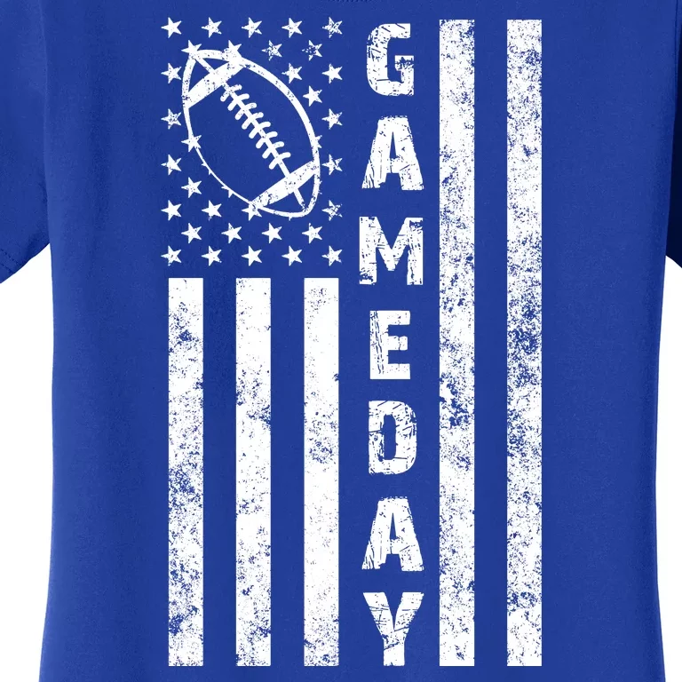 Game Day American Flag Football Lover Women's T-Shirt