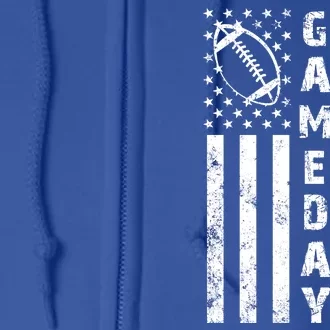 Game Day American Flag Football Lover Full Zip Hoodie