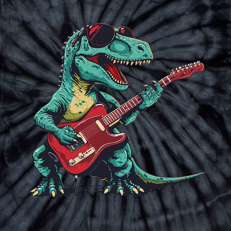 Guitar Dinosaur And Music Lovers Tie-Dye T-Shirt