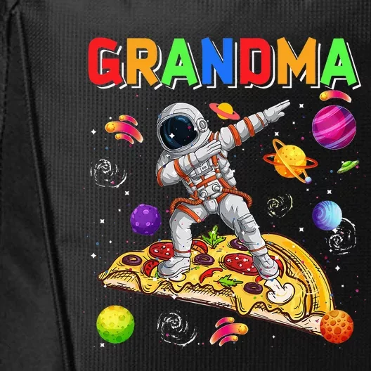 Grandma Dabbing Astronaut Riding Pizza Cute Planets Space City Backpack