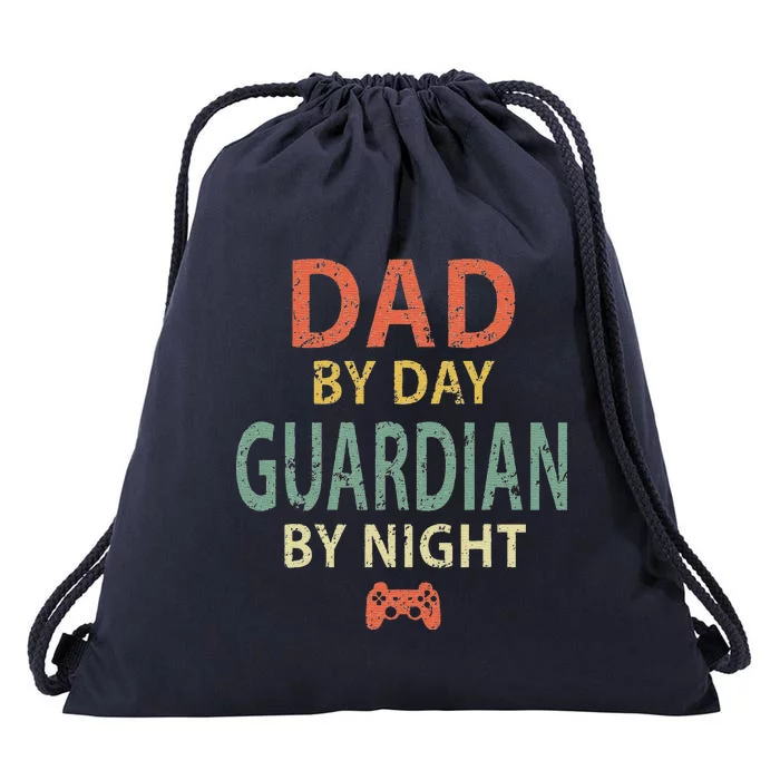 Game Dad By Day Guardian By Night Gaming Drawstring Bag